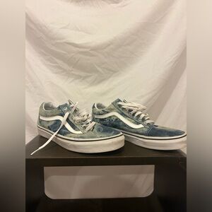 RARE Vans Old Skool Skater Blue Denim Acid Washed Skate shoe